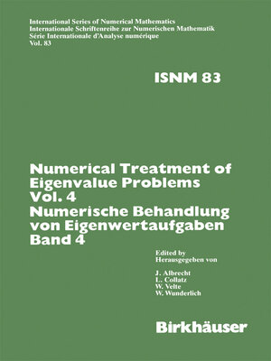 cover image of Numerical Treatment of Eigenvalue Problems Volume4 / Numerische Behandlung von Eigenwertaufgaben Band 4